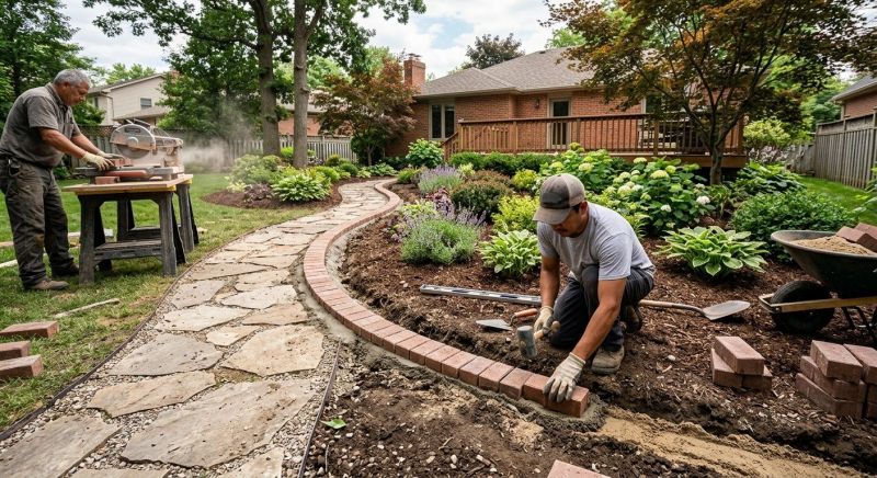 Brick Border Installation in West Hartford, CT
