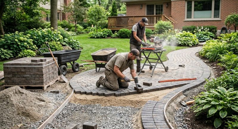 Brick Hardscape Installation in Manchester, NH